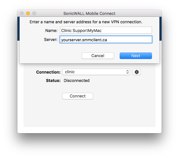 find sonicwall global vpn mac address